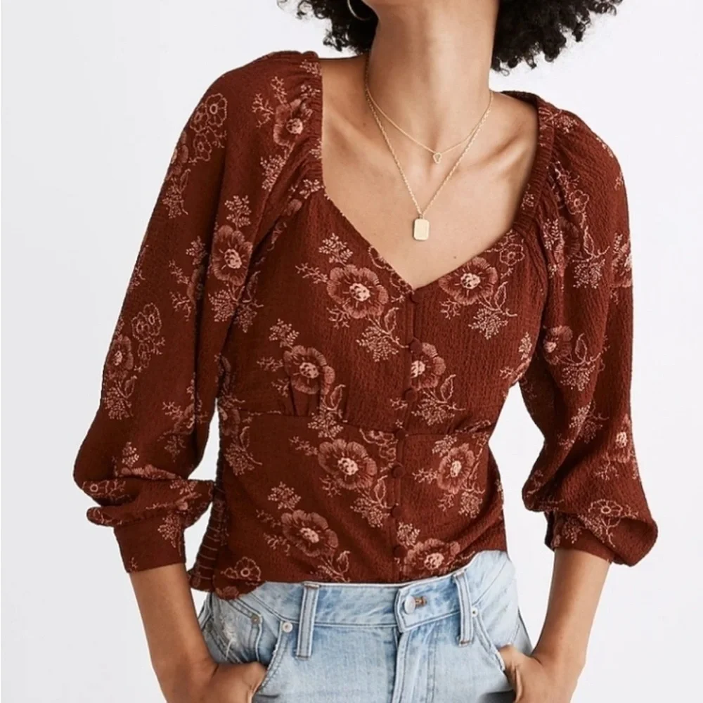 Madewell Preston puff sleeve top, XS